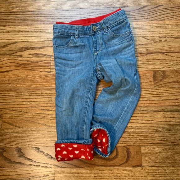 blue jeans with fleece lining